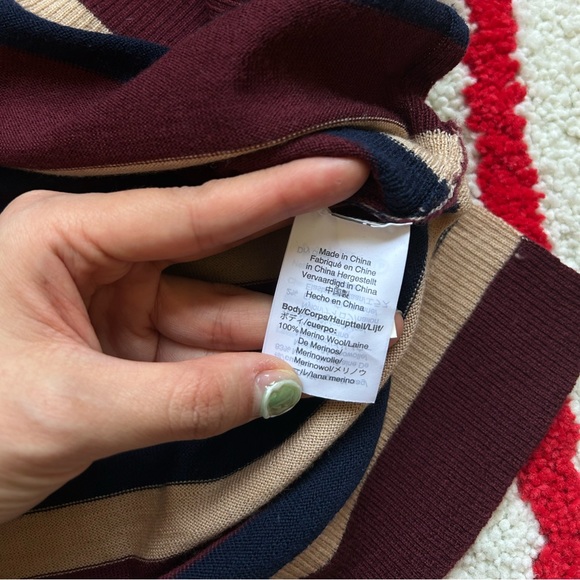 J Crew 365 Merino Wool Turtleneck Striped Sweater - Picture 3 of 7